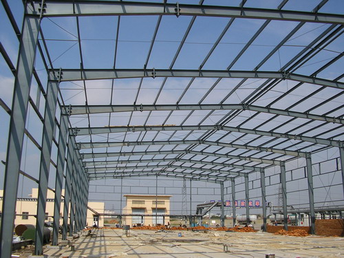 light steel structure workshop building with large span for great strength and light deadweight