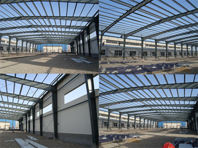 The main structure of our light steel structure warehouse is steel welded H section.