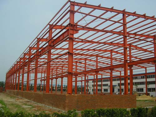 light steel workshop with main structure steel welded H section