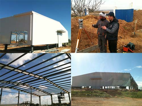 steel structure workshop building with wall maintaining/roof panel/main structure and project engineer installation guide on site