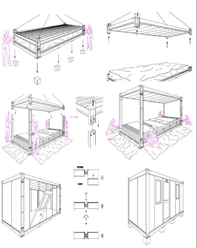 Examples for Installstion of container house