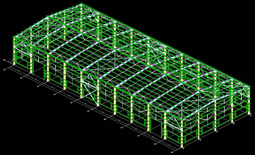 structural drawings of light weight steel structure design.