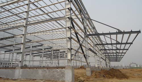 steel frame structure of the steel warehouse project