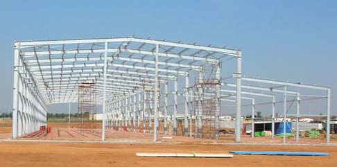 main metal framework of the steel shed