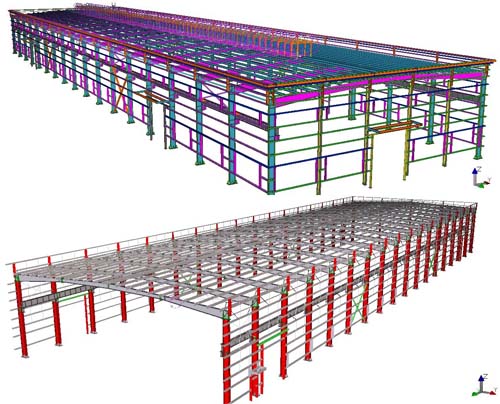 3D Model of steel structure prefabricated factory building