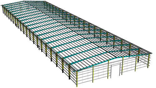 prefabricated steel structure warehouse 3D model